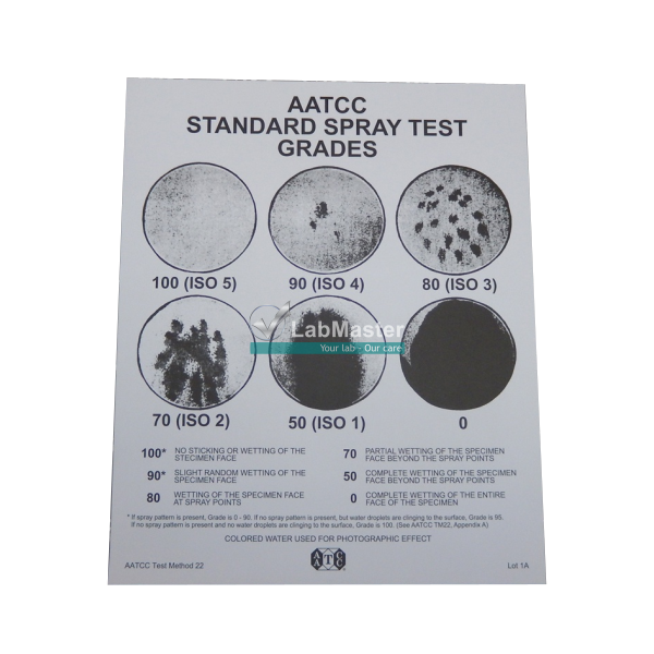 AATCC Photographic Spray Test Evaluation Scale